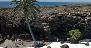 La piscine du Roi aux Jameos del Agua (Haria) sur l'île de Lanzarote, Canaries