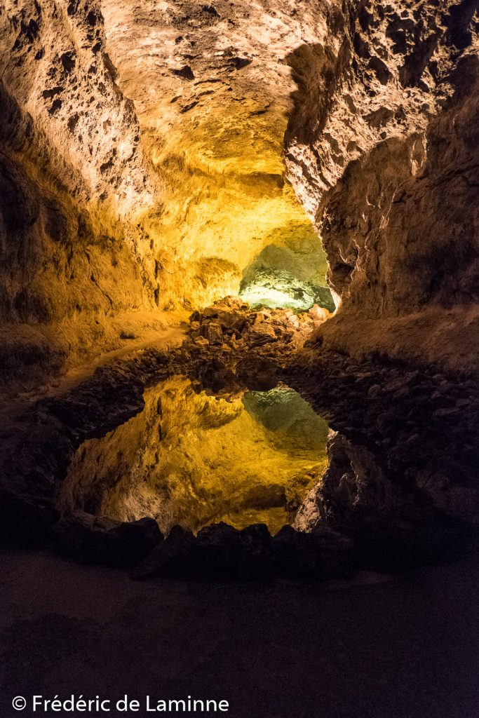 Le temps fort de la visite de la Cueva de los Verdes est gouffre mis en lumière par Jesus Soto
