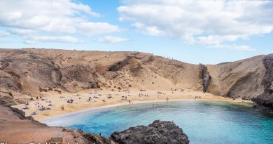 Plage de Papagayo près de Playa Blanca sur l'île de Lanzarote, Canaries le 18/11/2019. Photo : Frédéric de Laminne